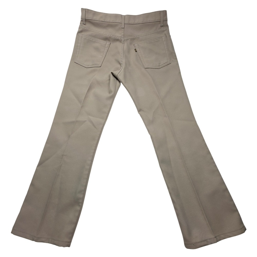 Levis 517 Sta-Prest Bootcut Pants Mens 36x30 Tan Khaki Polyester Twill